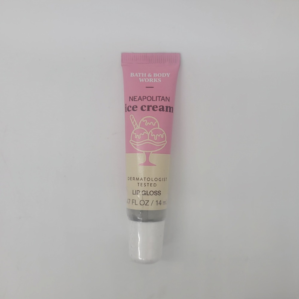 Bath and Body Works Neapolitan Ice Cream Lip Gloss 0.47 fl oz Clear Shine New